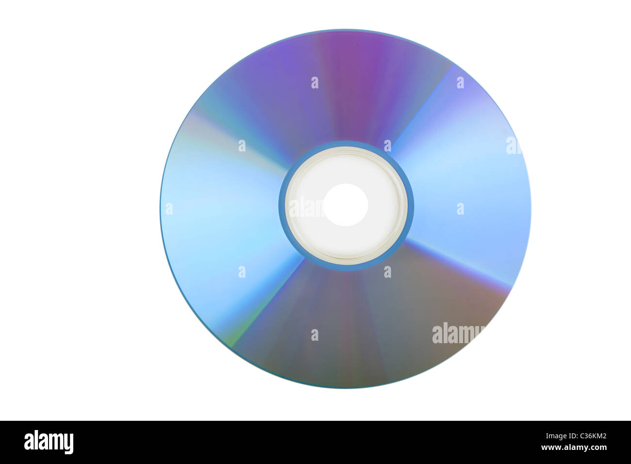 leere CD oder DVD auf weißem Hintergrund Stockfoto