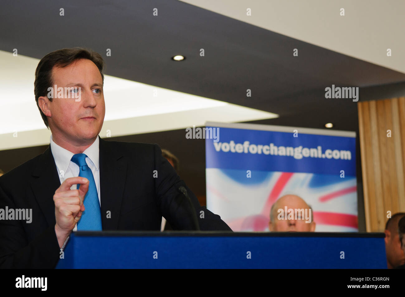 David Cameron besucht die Ulster Unionist Party, Belfast, Mai 2010 Stockfoto