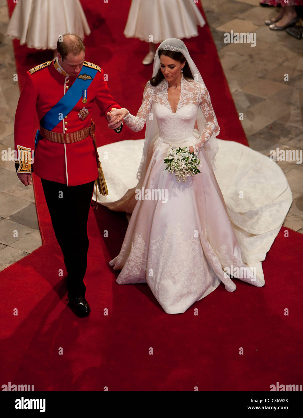 Großbritanniens Prinz William heiratet Catherine Middleton an ein Hochzeitsservice in der Westminster Abbey im Zentrum von London Stockfoto
