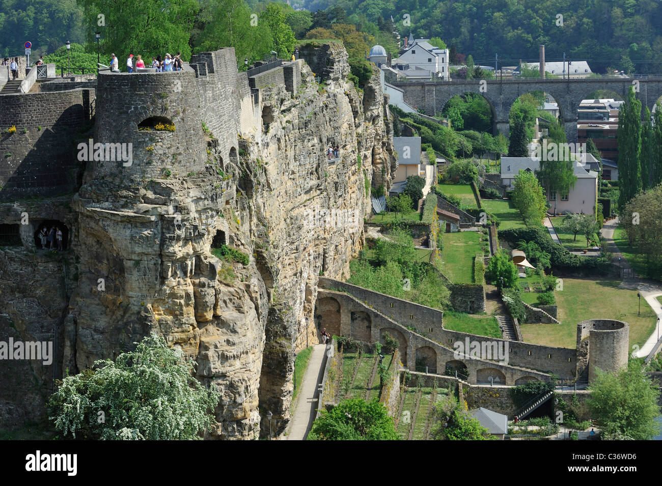 Der Bock Rock Festungsanlagen und Kasematten in Luxemburg, Großherzogtum Luxemburg Stockfoto