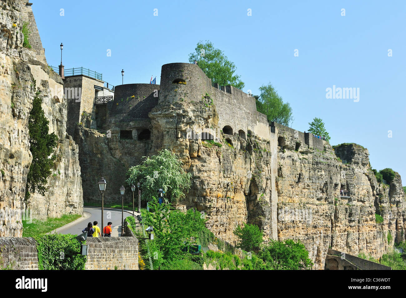 Der Bock Rock Festungsanlagen und Kasematten in Luxemburg, Großherzogtum Luxemburg Stockfoto