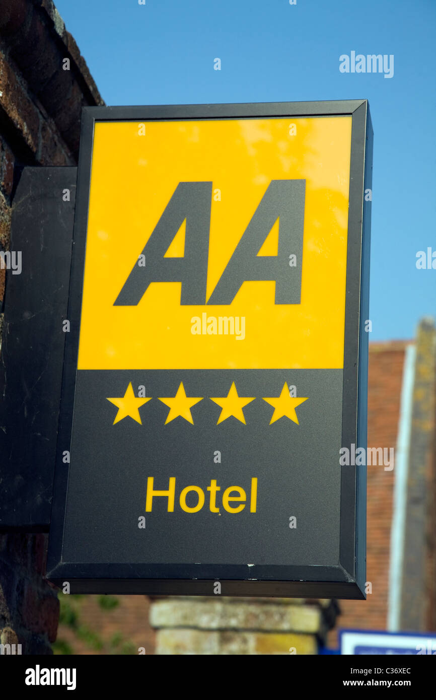 AA 4-Sterne Hotel Zeichen benotet Stockfoto