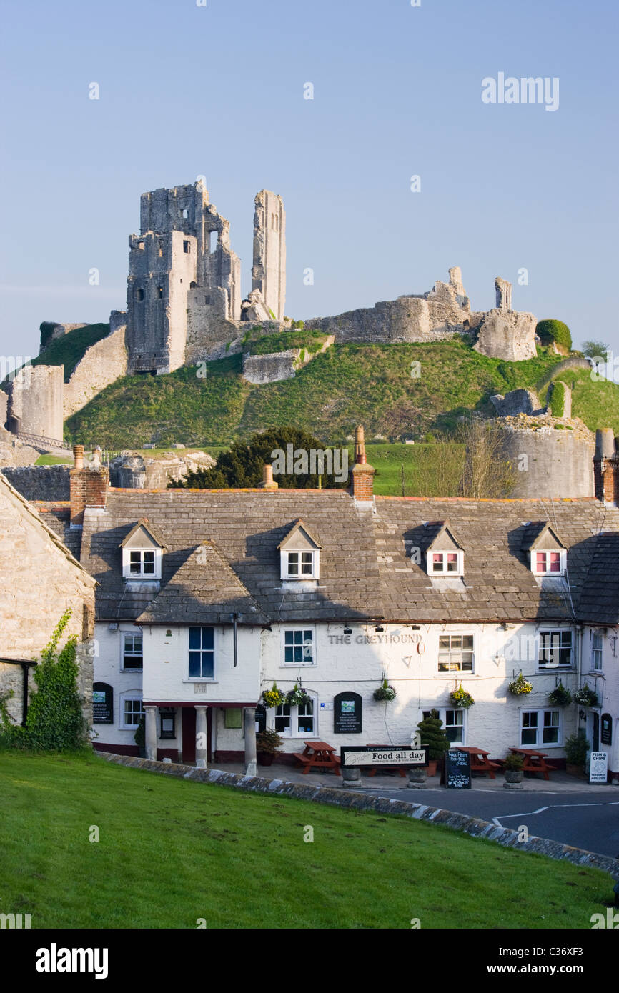 Corfe Castle, Dorset, Großbritannien Stockfoto