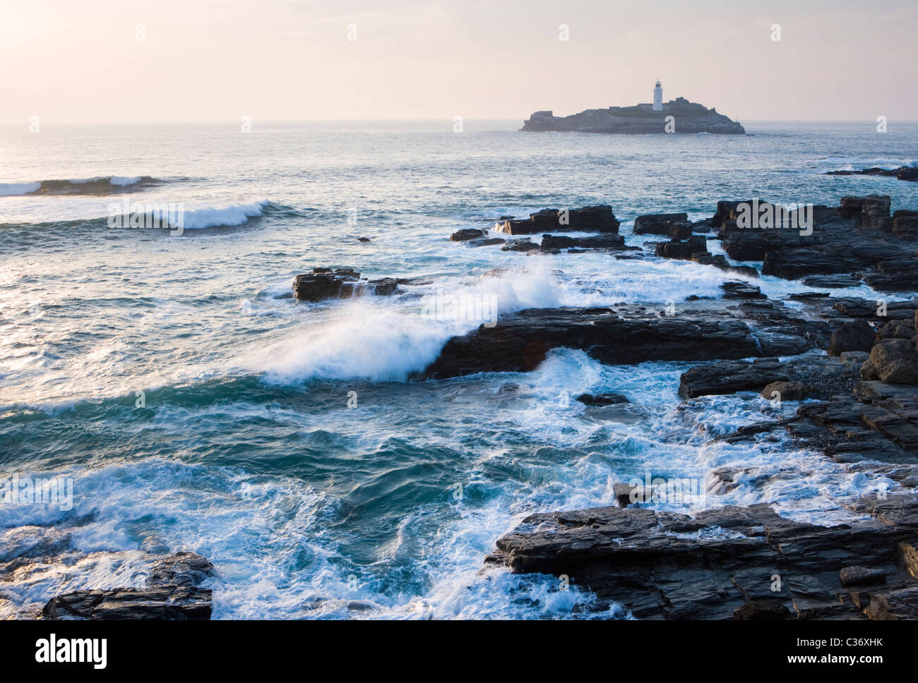 Godrevy Leuchtturm, Cornwall, UK Stockfoto