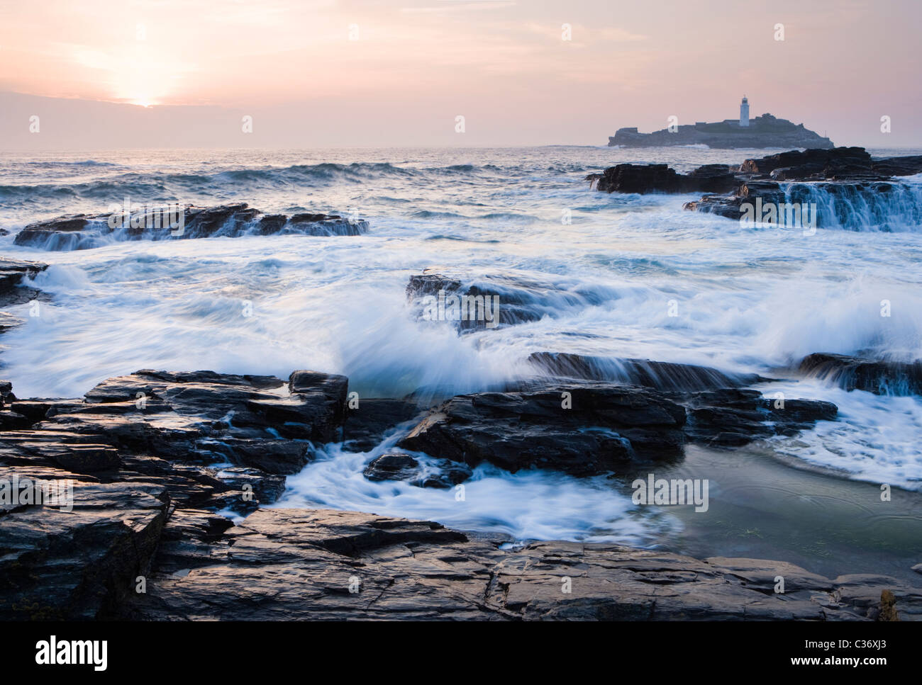 Godrevy Leuchtturm, Cornwall, UK Stockfoto