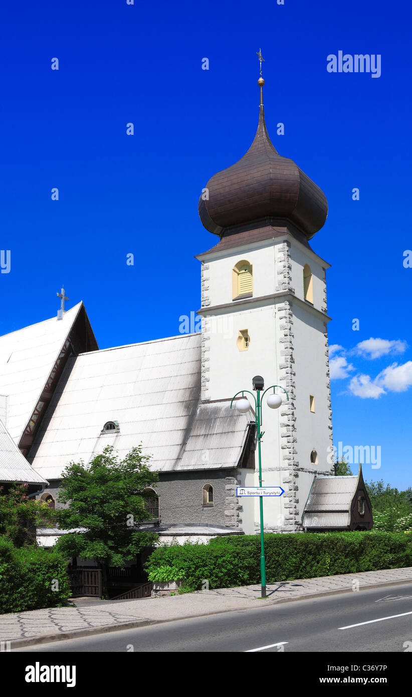 Die Kirche der Heimsuchung Mariens. Karpacz ehemalige deutsche Stadt Krummhübel Karkonosze, Polen Europa Stockfoto