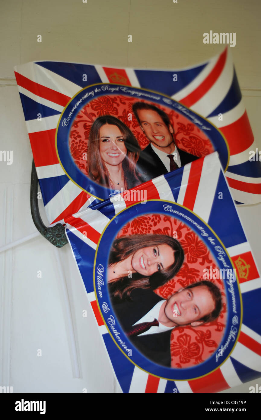 Fahnen, feiert die königliche Hochzeit von Prinz William und Catherine Middleton am 29. April 2011 Stockfoto