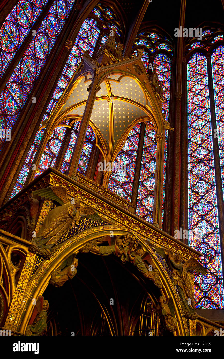 Europa, Frankreich, Paris (75), Sainte-Chapelle-Kirche, Unterkapelle Stockfoto