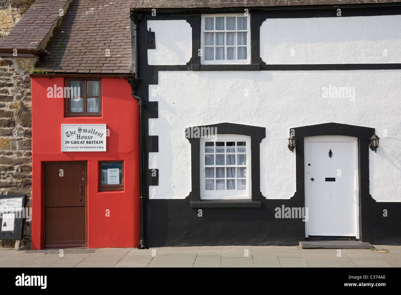 Das kleinste Haus in Großbritannien am Kai bei Conwy, North Wales, UK Stockfoto