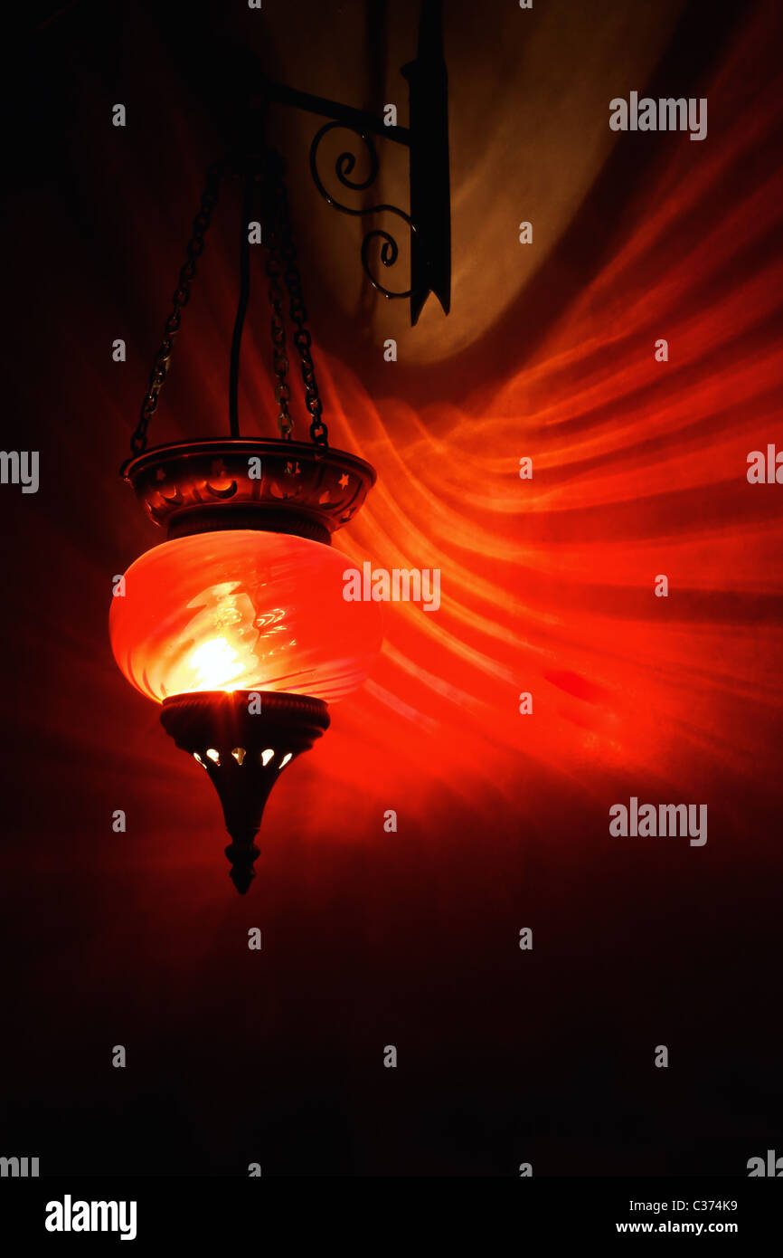 Rote Arabische Lampe Stockfoto
