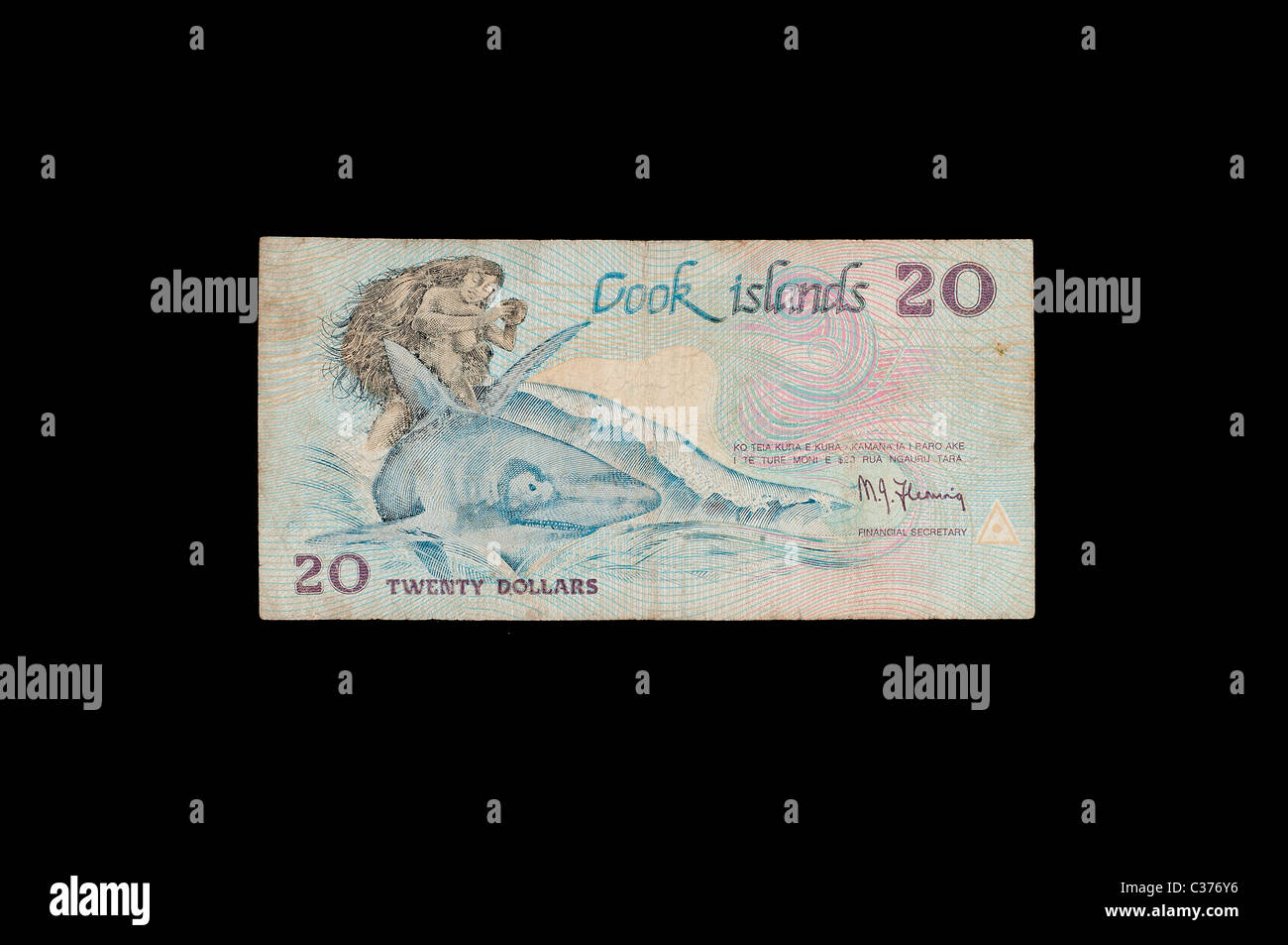 Cook-Inseln 20 Dollar banknote Stockfoto