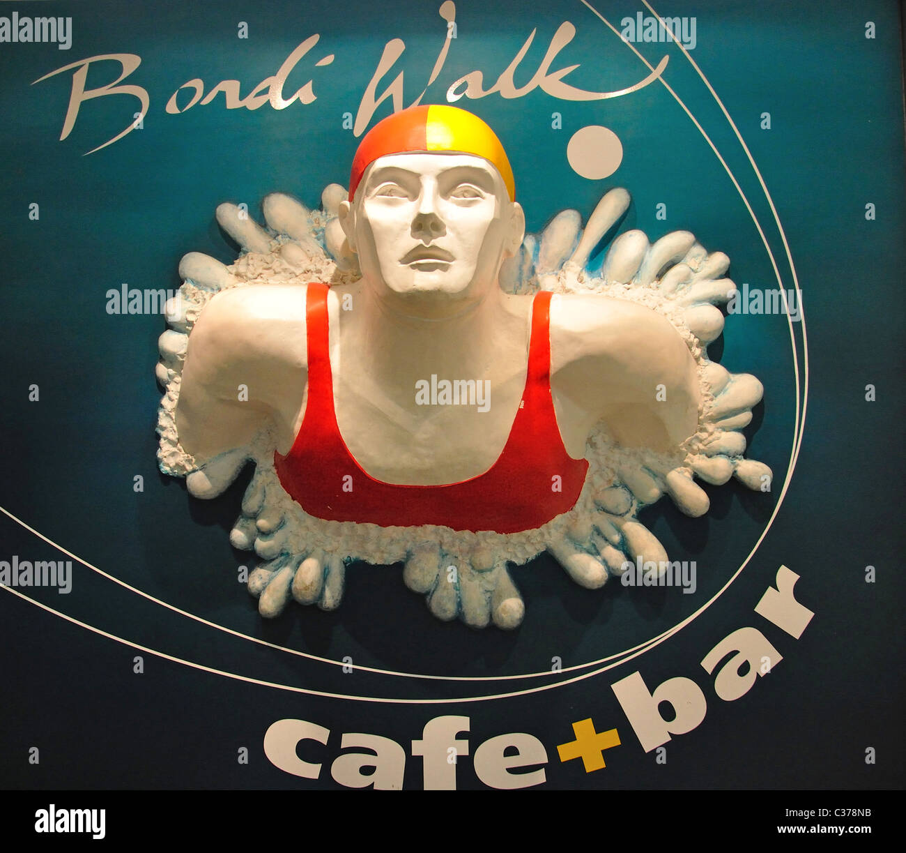 Bondi Walk Cafe Zeichen, Sydney Kingsford Smith International Airport, Sydney, New South Wales, Australien Stockfoto
