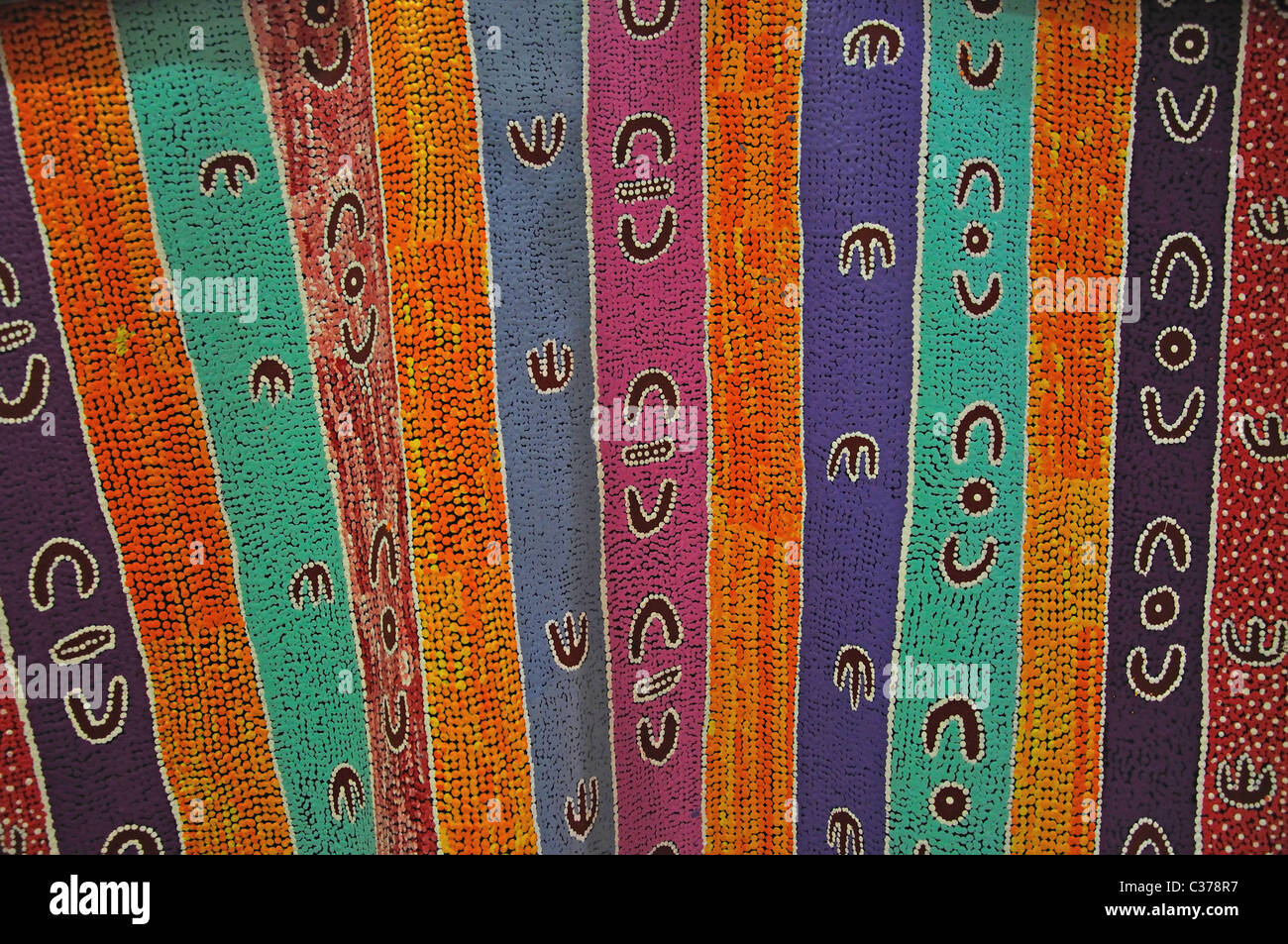 Kunst der Aborigines, Sydney Kingsford Smith International Airport, Sydney, New South Wales, Australien Stockfoto