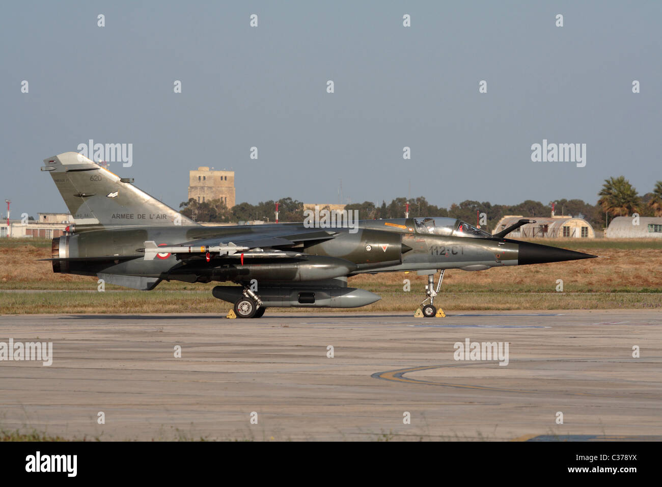 Französische Luftwaffe Dassault Mirage F1CR Aufklärungsflugzeugen während der Libyen-Krise, 23. April 2011 Stockfoto