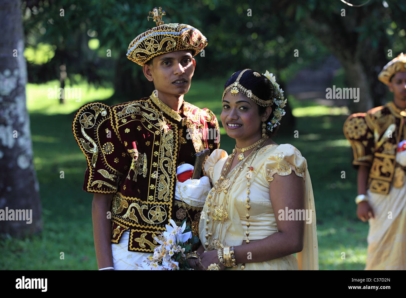 Hochzeit Zeremonie mit traditioneller Kleidung in Sri Lanka Asien Stockfotografie Alamy