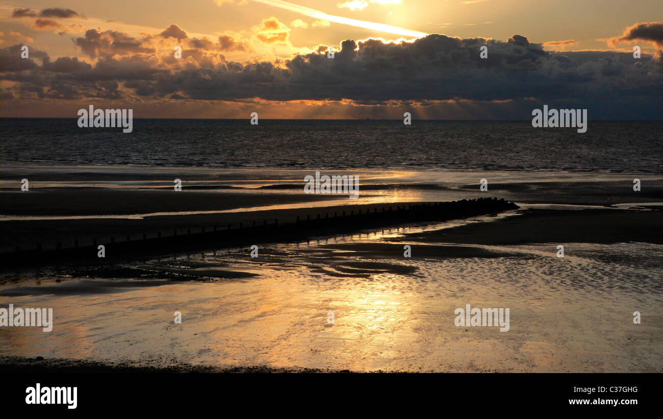 Sonnenuntergang von Fleetwood, Lancashire, England Stockfoto