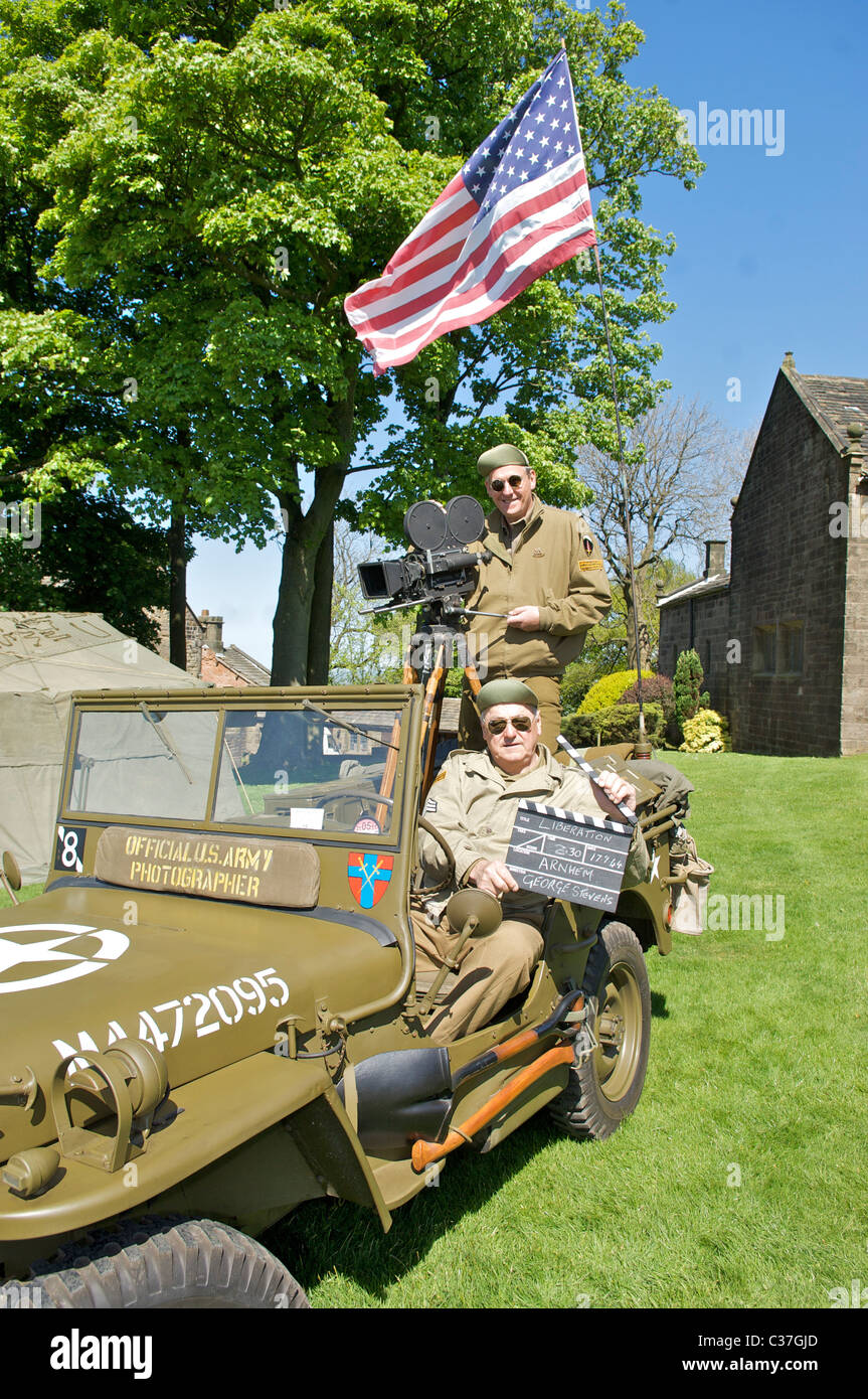 Zweiten Weltkrieg Reenactment. US Armee-Fotografie und Film-Einheit bei der Befreiung von Arnheim Stockfoto
