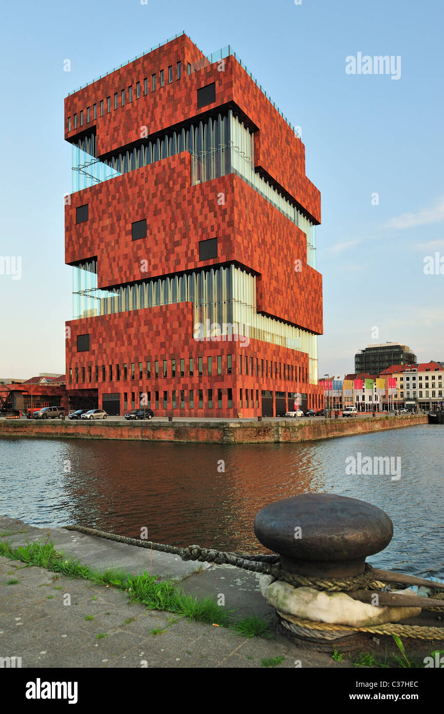 Das MAS-Museum / Museum Aan de Stroom im Hafen von Antwerpen, Belgien Stockfoto