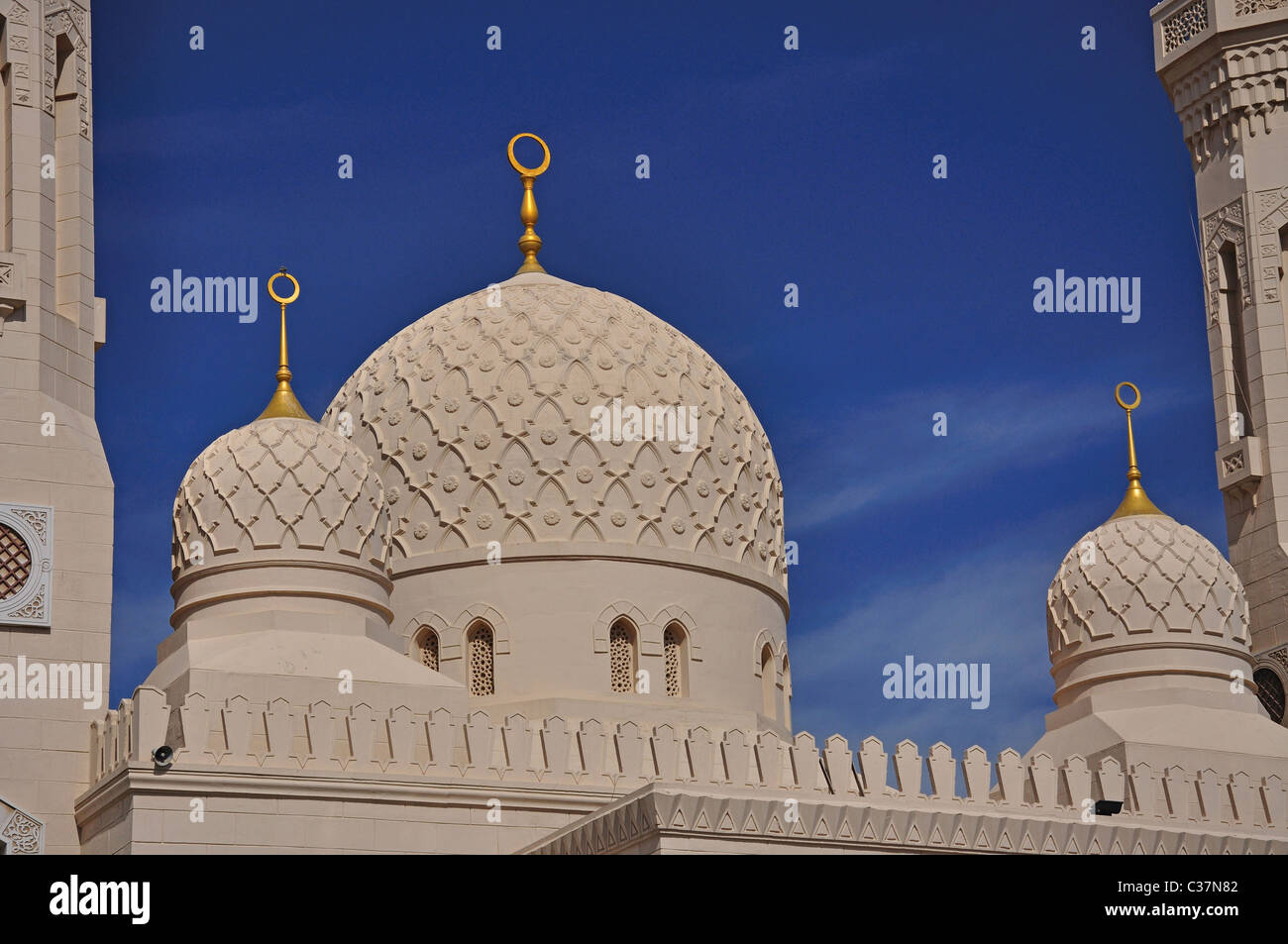 Jumeirah Moschee, Al-Jumeirah Road, Jumeirah, Dubai, Vereinigte Arabische Emirate Stockfoto
