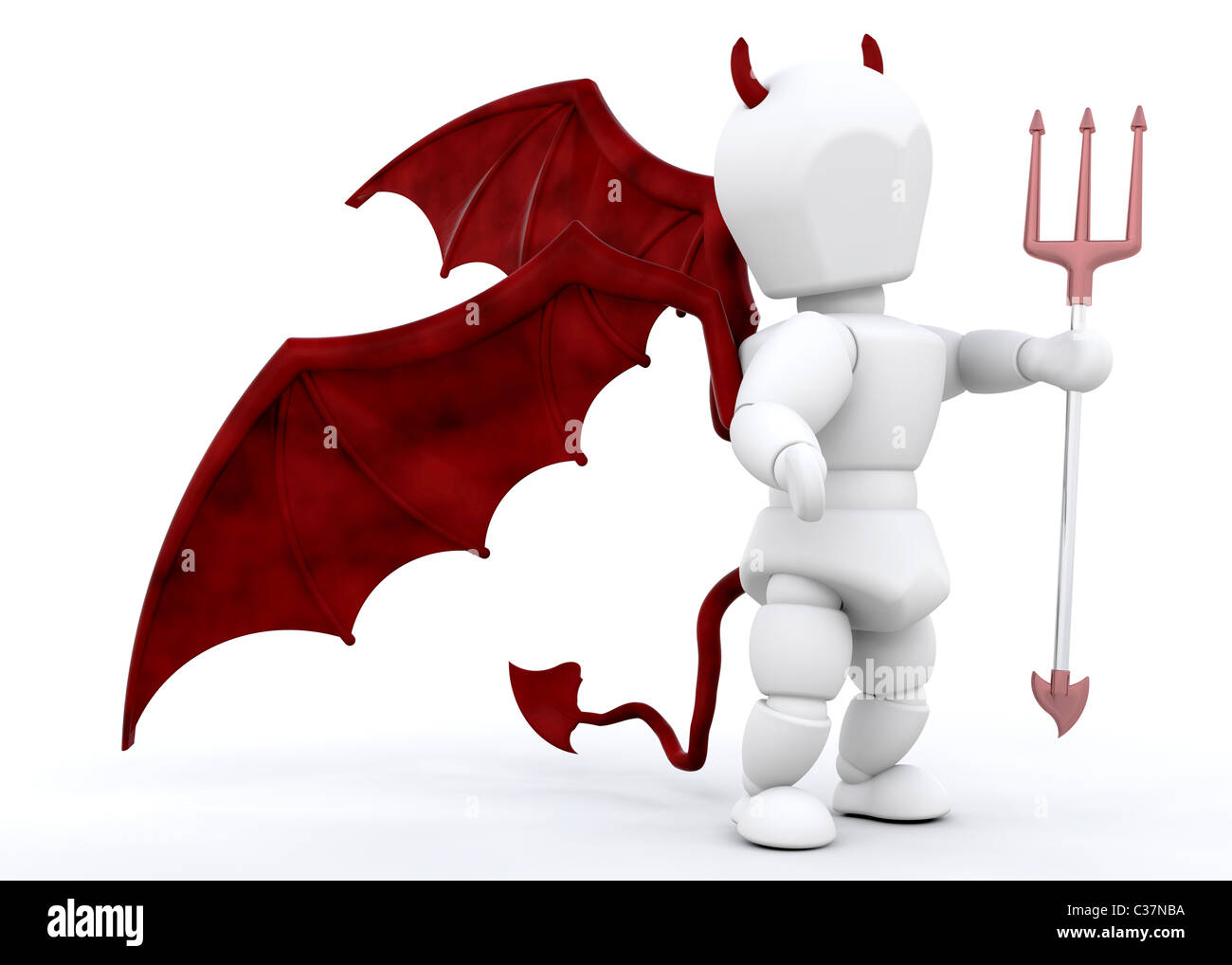 3D Rendern eines Mannes als Teufel verkleidet Stockfoto