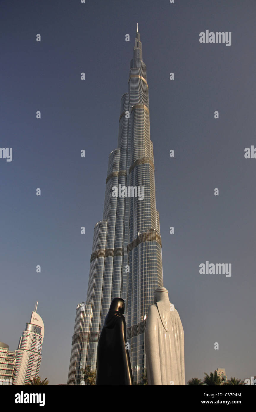 "Weltweit größten" Burj Khalifa Gebäude, Downtown Dubai, Dubai, Vereinigte Arabische Emirate Stockfoto