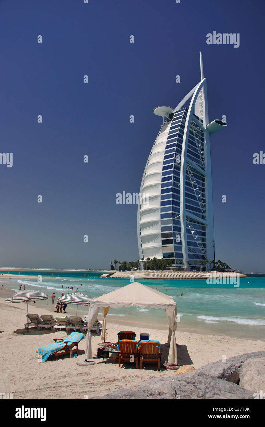 Burj Al Arab Hotel Jumeirah Beach Hotel, Jumeirah, Dubai, Vereinigte Arabische Emirate Stockfoto