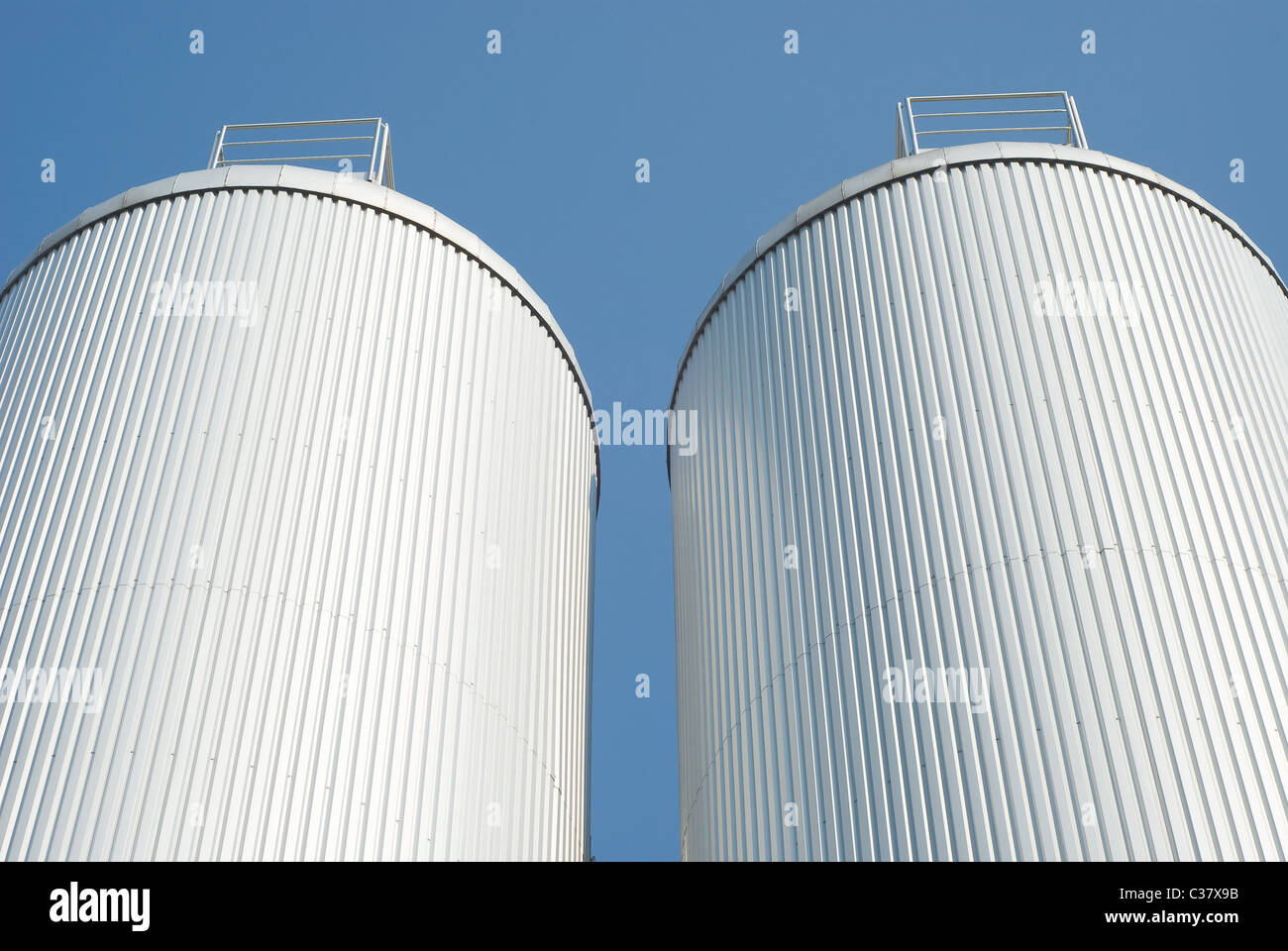 Industrielle Landwirtschaft Silo Gehäuse Korn mit Textfreiraum Stockfoto