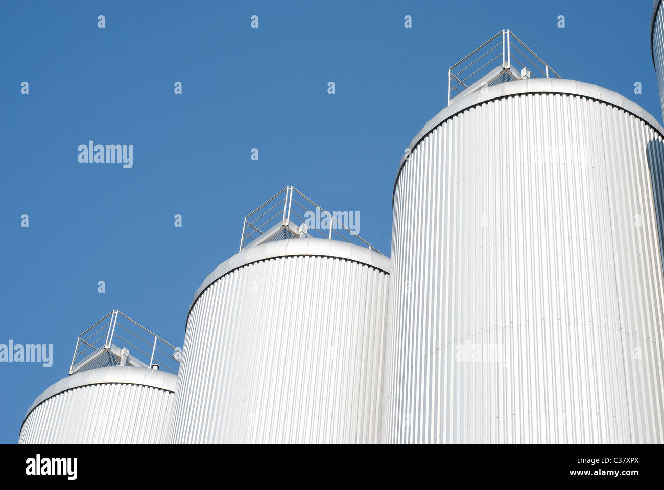 Industrielle Landwirtschaft Silo Gehäuse Korn mit Textfreiraum Stockfoto
