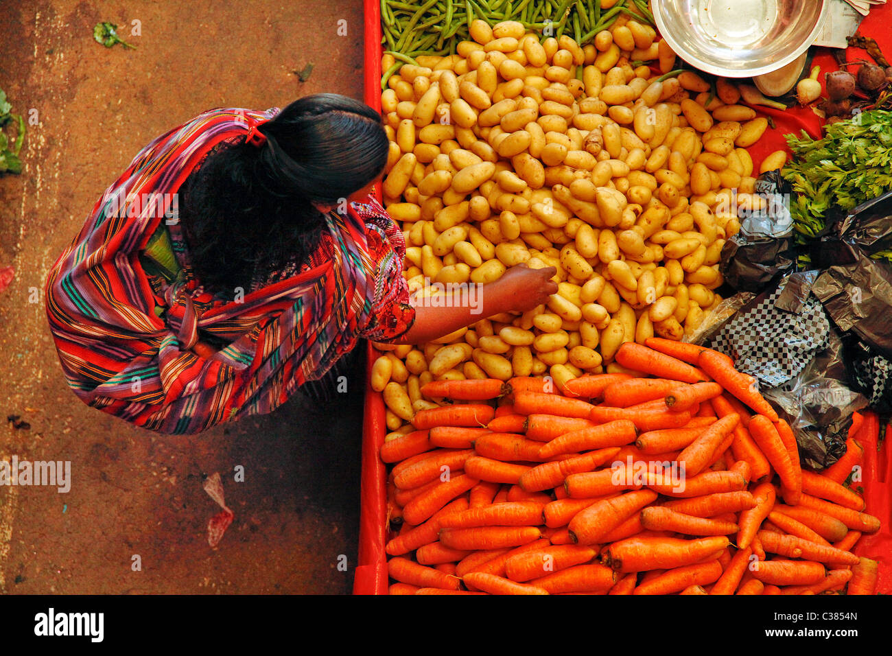 Chichicastenango Essen Straßenmarkt, Quichè, Guatemala, Amerika &#10; Stockfoto