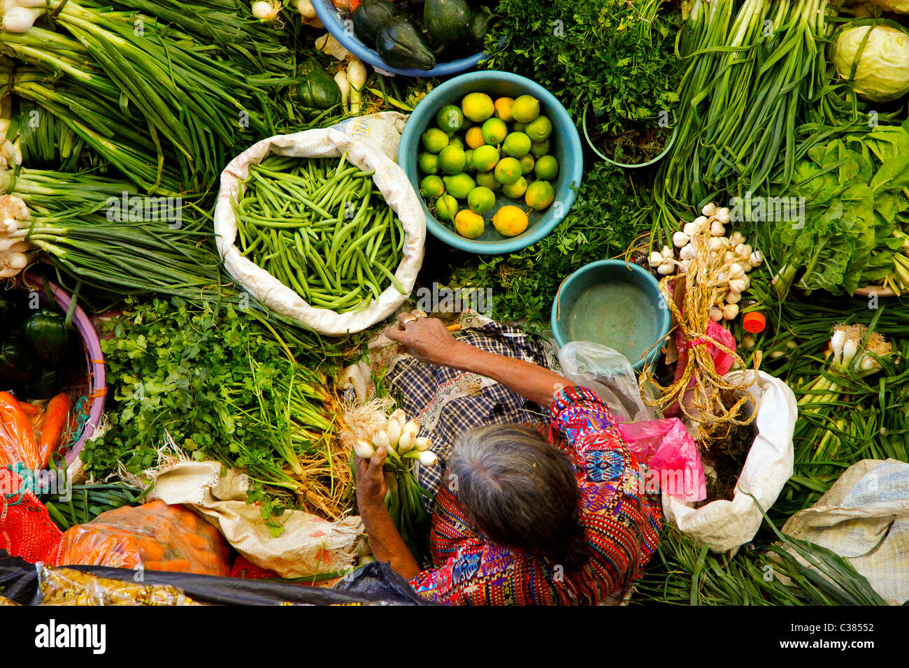 Chichicastenango Essen Straßenmarkt, Quichè, Guatemala, Amerika &#10; Stockfoto