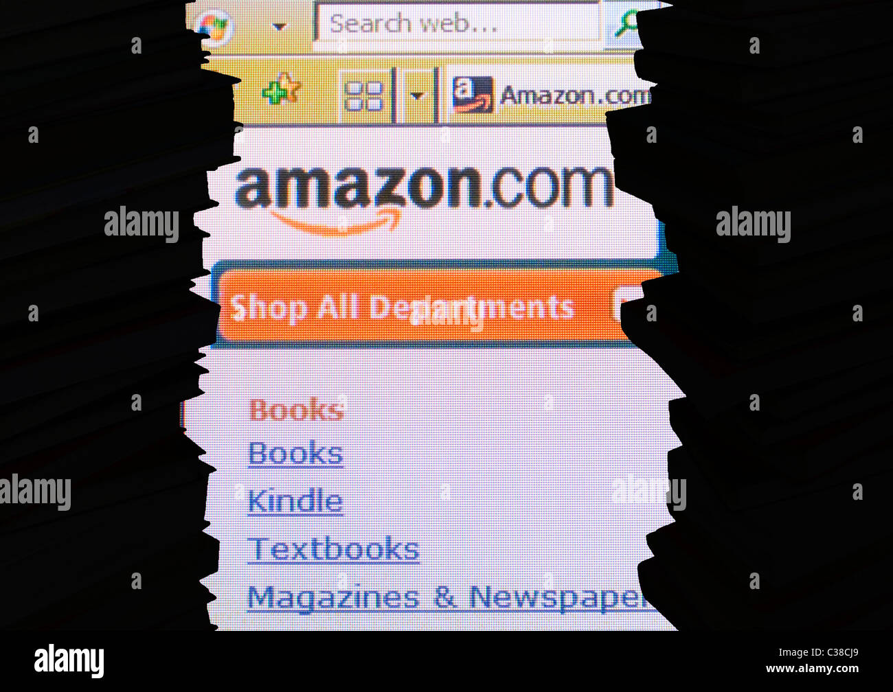 Der Amazon-Webseite. Stockfoto