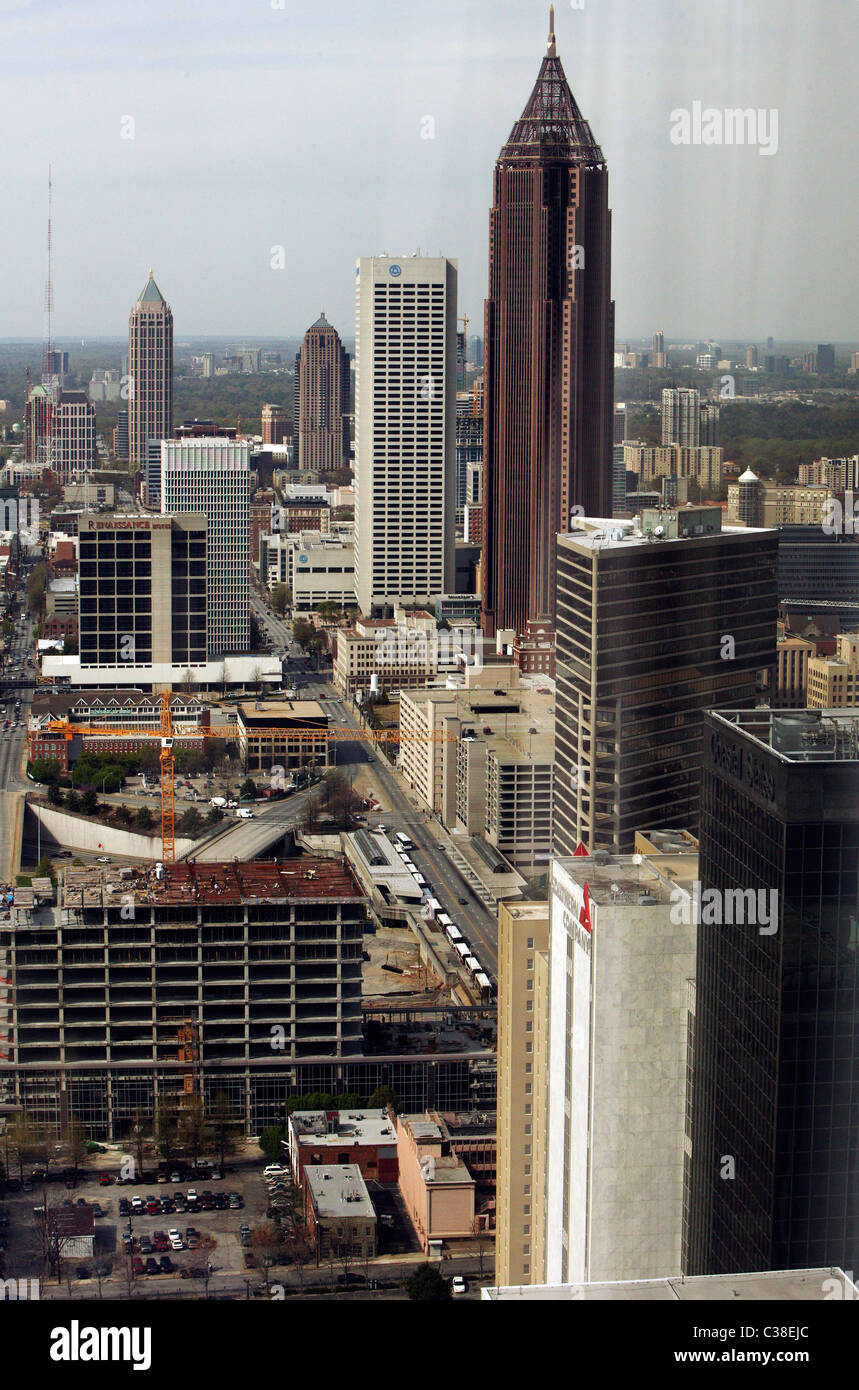 Die Skyline von Atlanta einschließlich der Bank of America Plaza, Atlanta, GA. Stockfoto