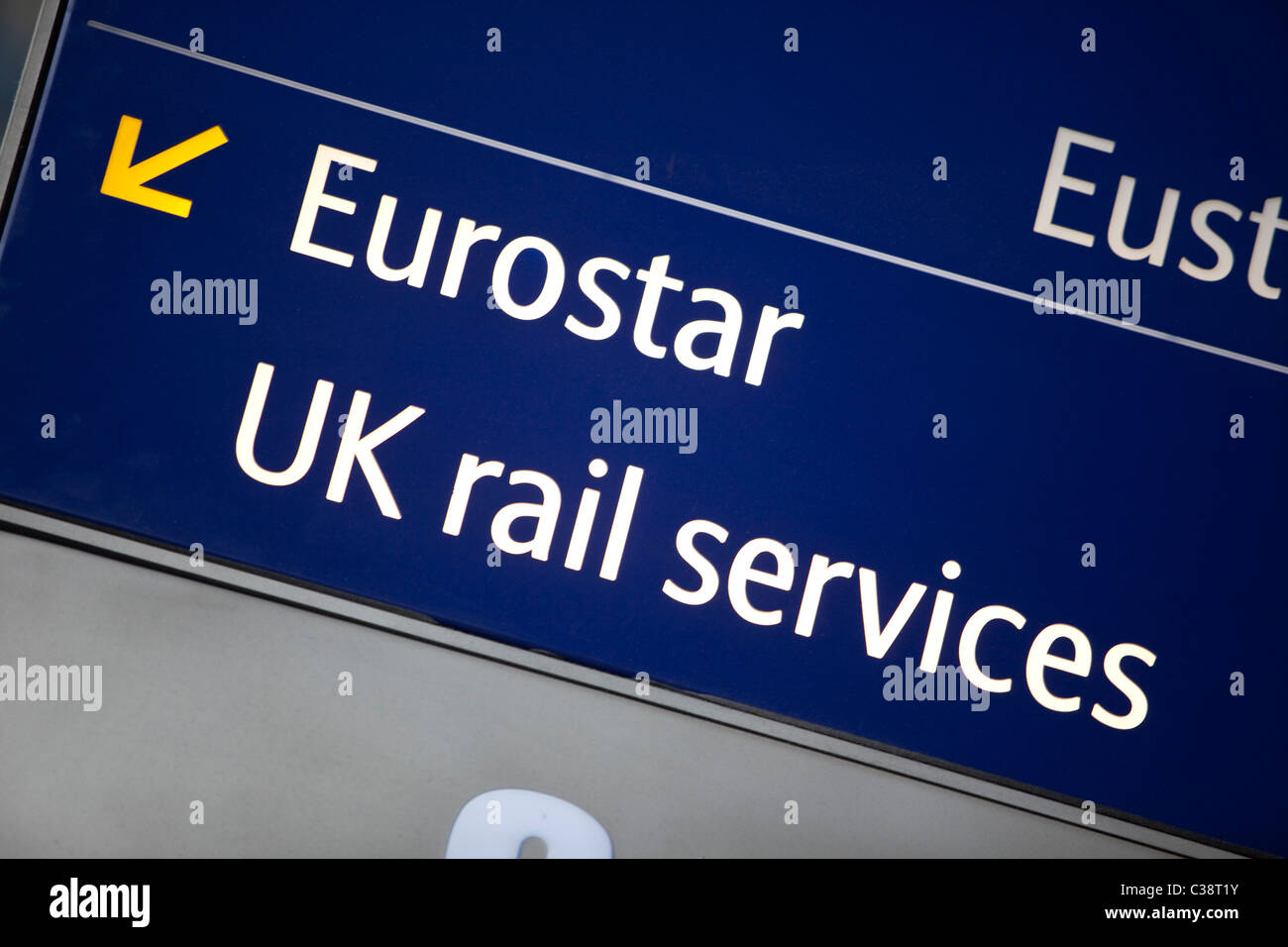 Eurostar Dienstleistungen in Kings Cross St. Pancras International station Stockfoto