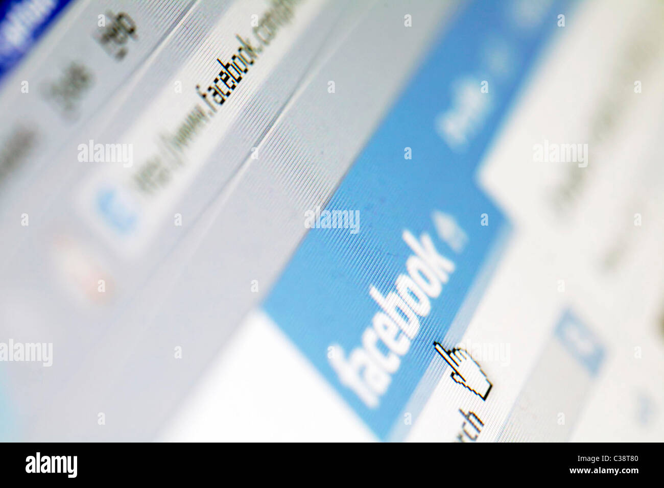 Anschauliches Bild von der Facebook-Website. Stockfoto