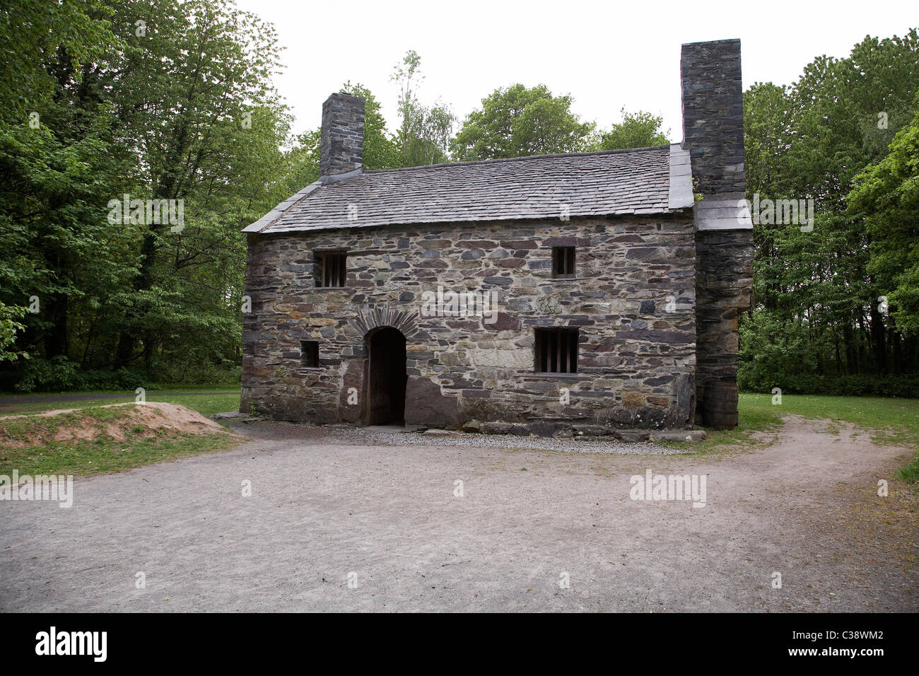 Bauernhaus im St Fagans Museum of welsh Leben, Wales, Großbritannien. Stockfoto