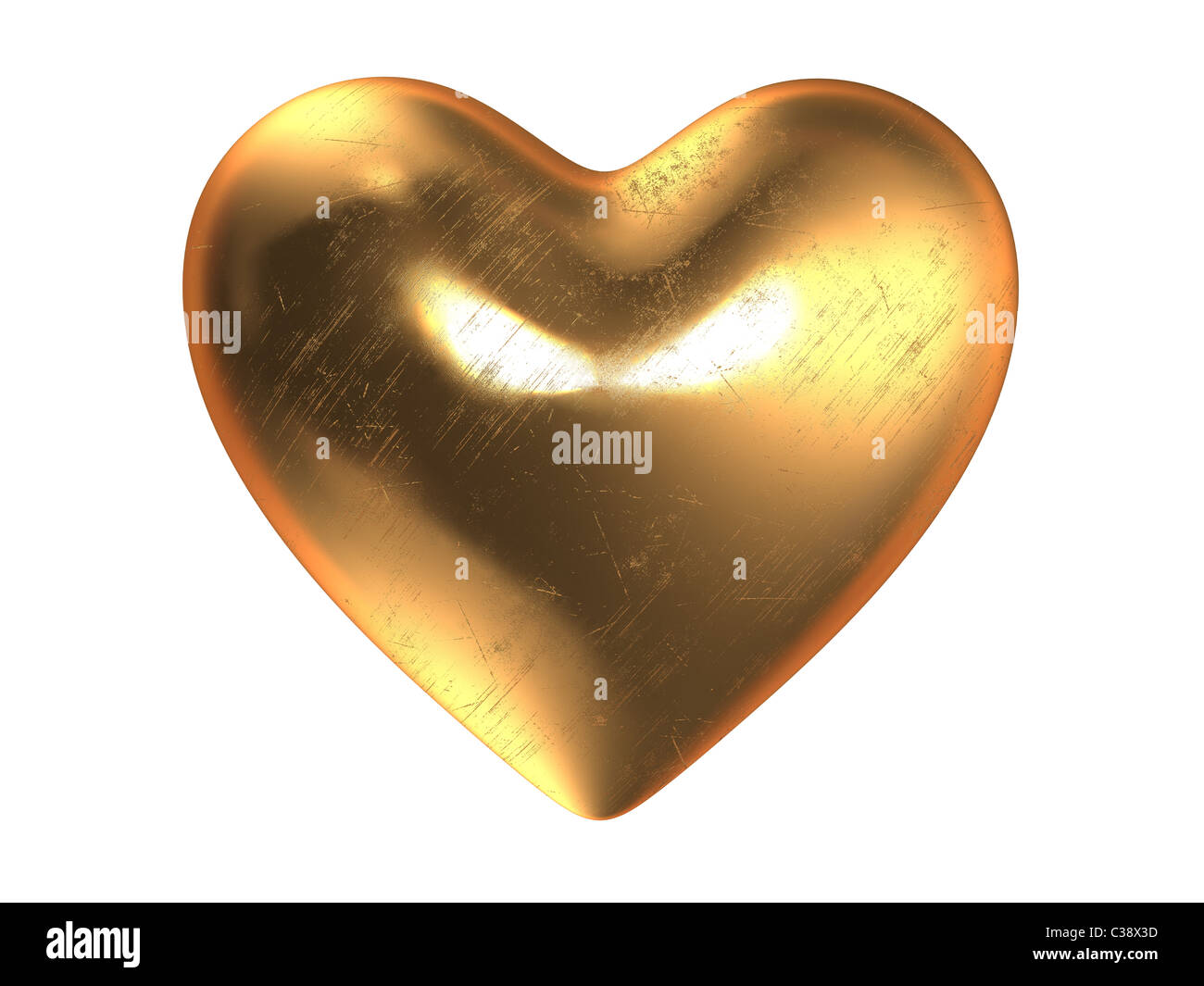 Goldenes Herz Stockfoto
