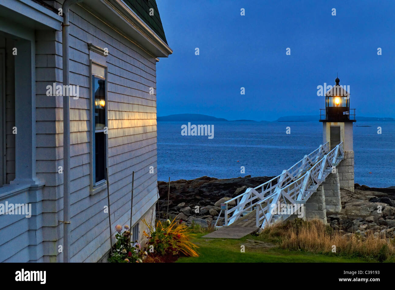 Marshall Point Light Station, Port Clyde, Maine, USA. Est. 1832 Stockfoto