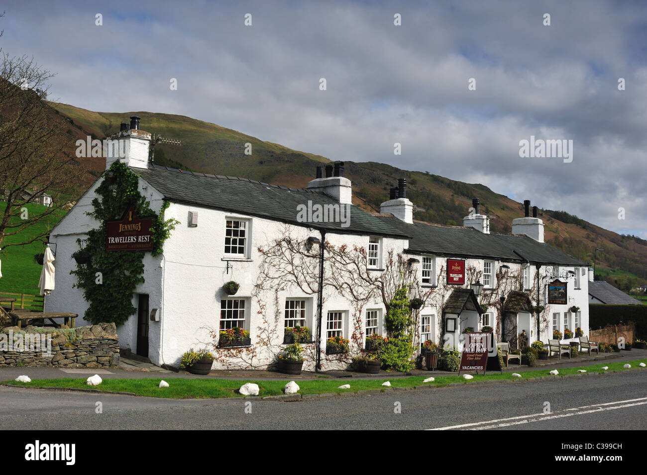 Die Travellers Rest Hotel, nr. Grasmere im Lake District Stockfoto