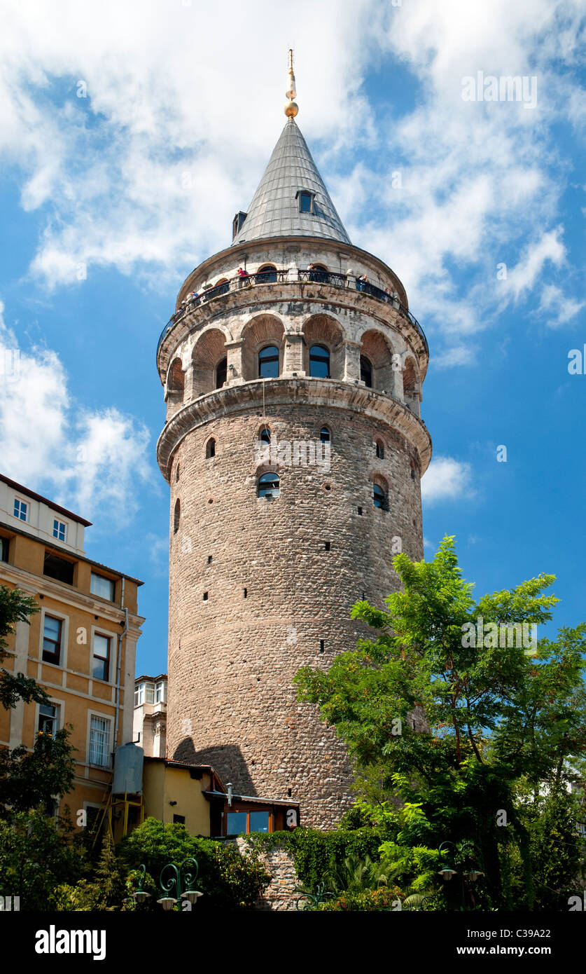 Galata-Turm-Fassade in Istanbul Türkei Stockfoto