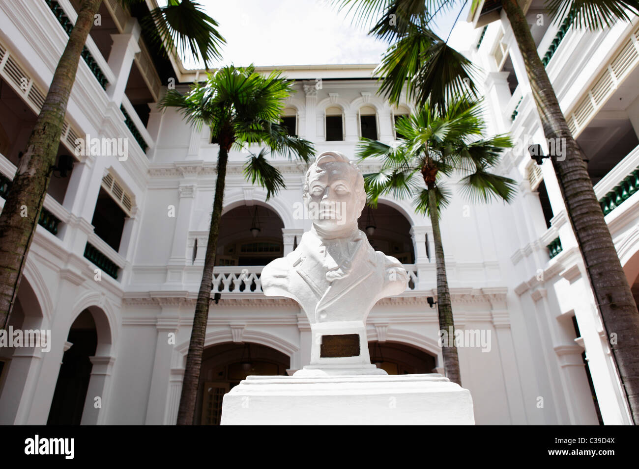 Hof der Raffles Hotel Singapore Stockfoto