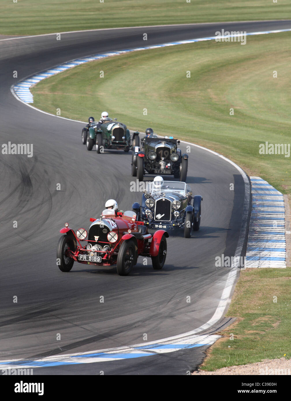 Pre-Krieg Häfen Autos Rennen in Donington historische festival Stockfoto