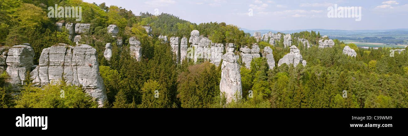Panorama des Böhmischen Paradieses Stockfoto