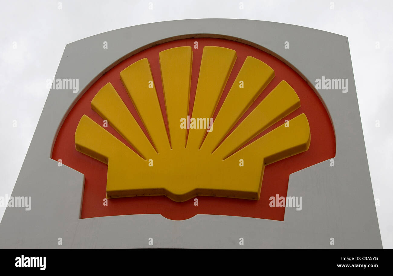 Eine Shell-Tankstelle, Cambridge. Stockfoto