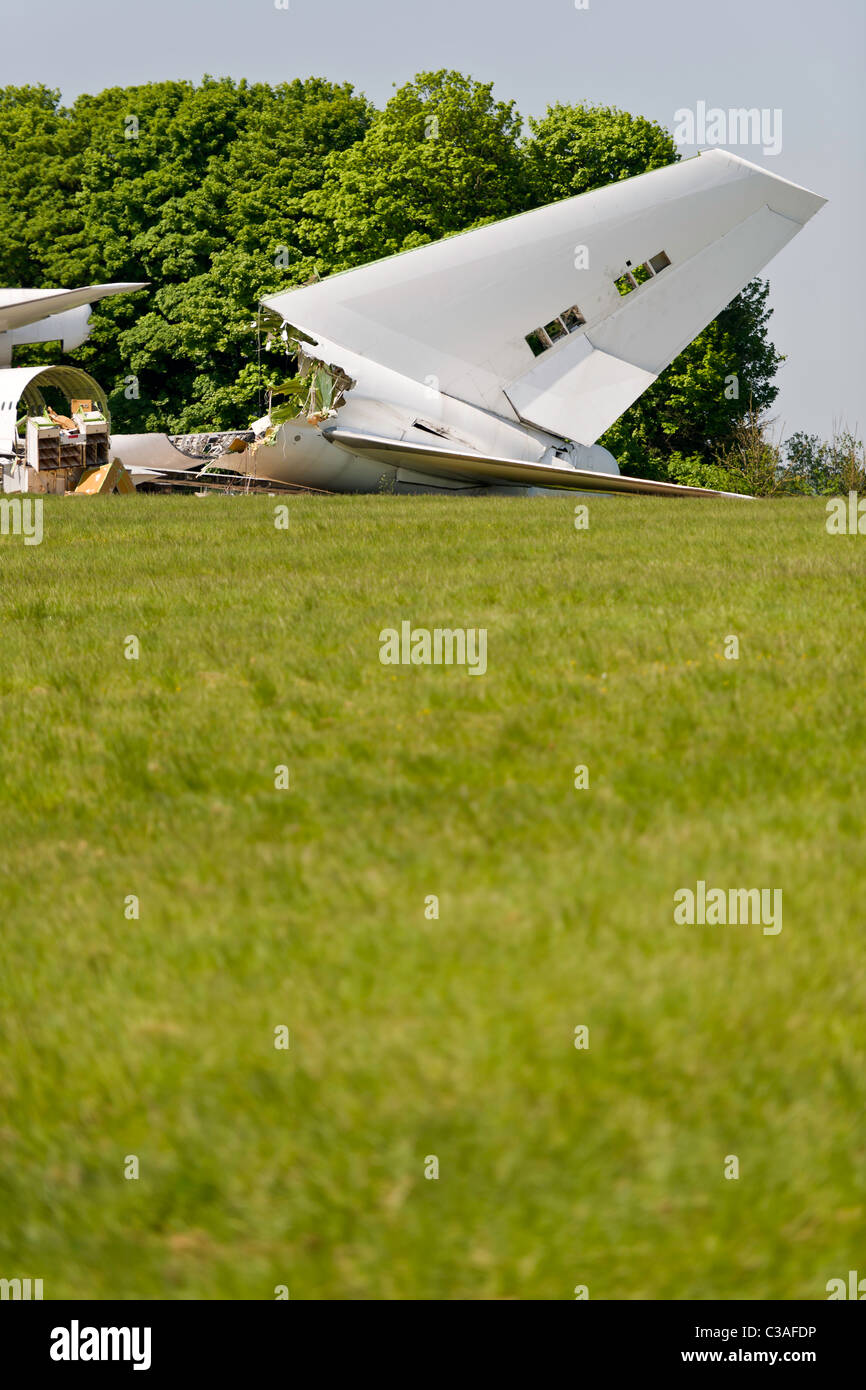 Flugzeuge-Brecher - ausgemusterte Flugzeuge demontiert Stockfoto