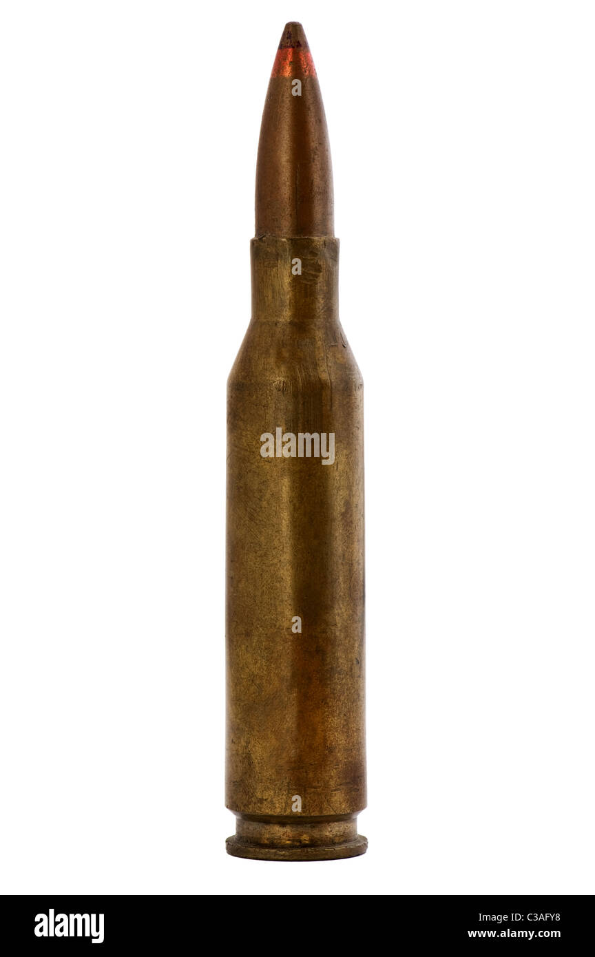 Objekt auf weiß - Munition Kugel hautnah Stockfoto