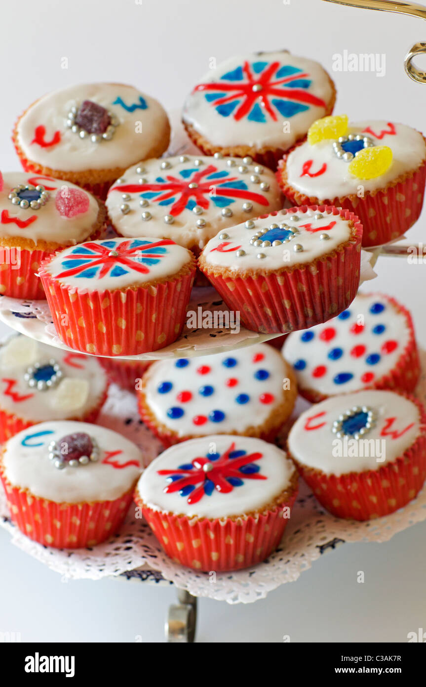 hausgemachte Feier Tasse Kuchen für die königliche Hochzeit von Prinz William und Catherine Middleton Stockfoto