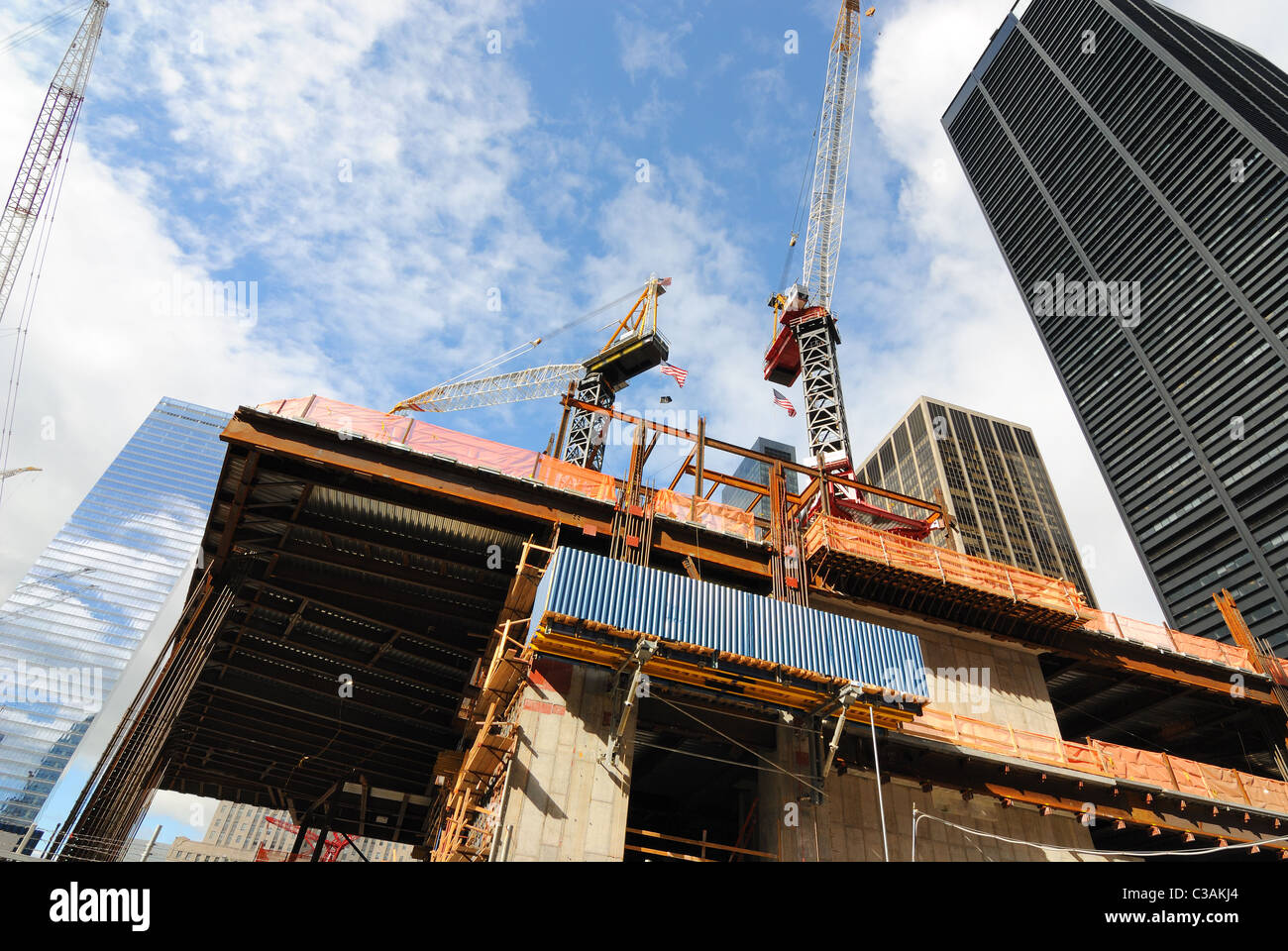 Bauarbeiten an der World Trade Center Site. Stockfoto