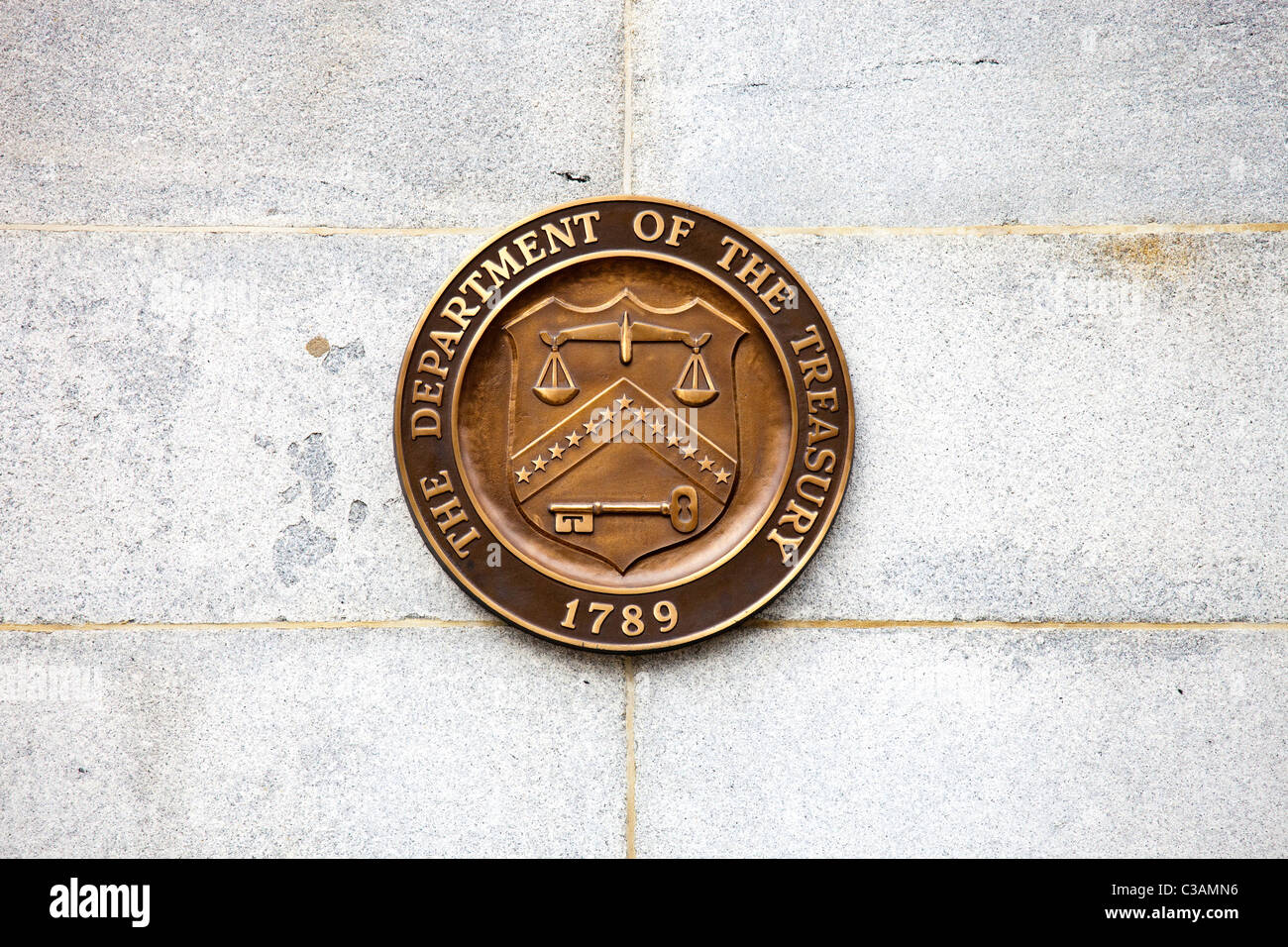 Treasury-Abteilung zu versiegeln, Treasury building, Washington DC Stockfoto