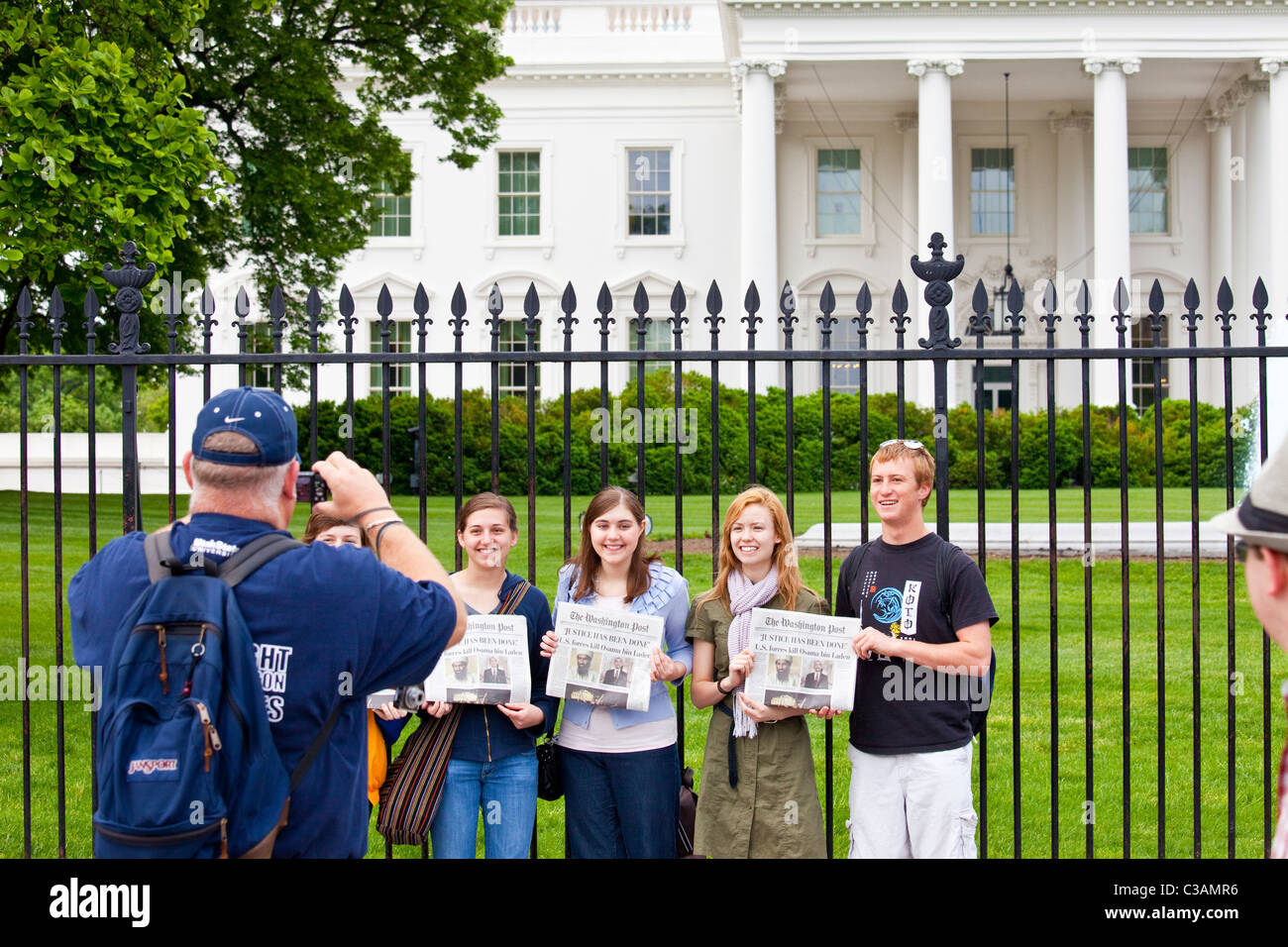 Weiße Haus am 2. Mai am Tag nach Osama bin Laden getötet wurde, Washington DC Stockfoto