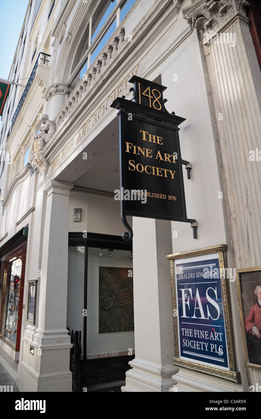 Das Büro der Fine Art Society Gesellschaft für New Bond Street, London, UK. Stockfoto
